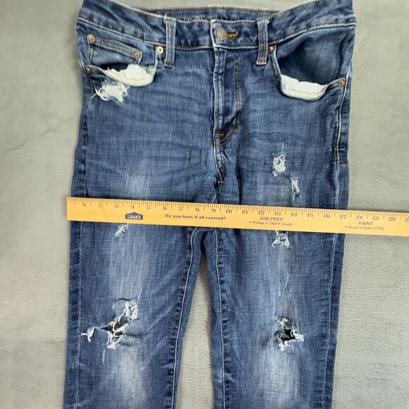 American Eagle Outfitter Jeans Mens Distressed Destroy Slim Flex Blue 31x32 - Picture 8 of 13